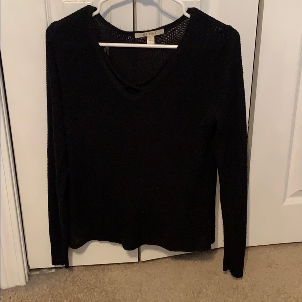 Black Crochet Sweater